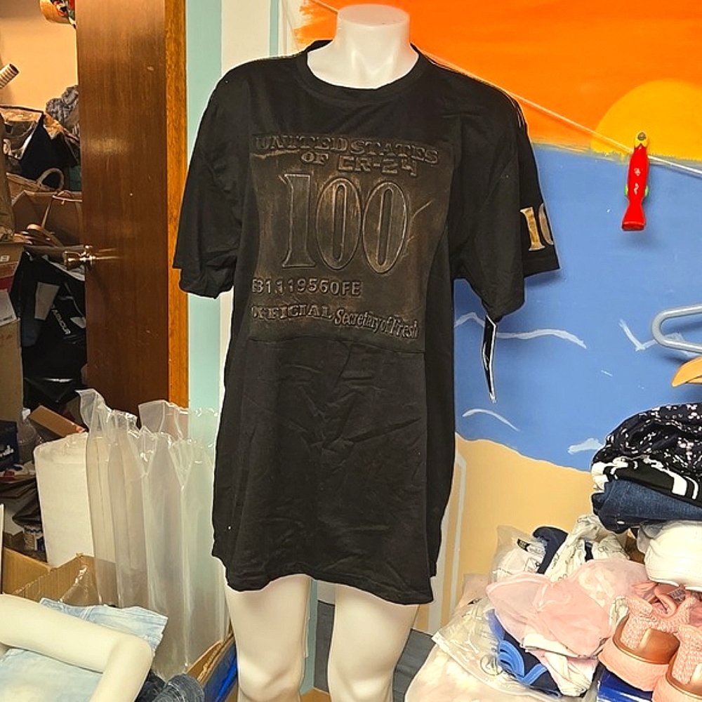 CR-24 Chrome Edge Black T Shirt "United States 100" printed in Gold 3D